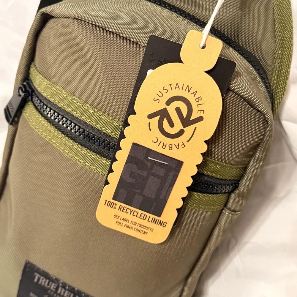 True Religion Sling Crossbody Avery Shoulder‎ Bag| Olive Color | New With Tag